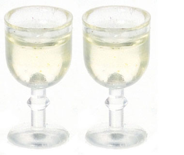 Dollhouse Miniature Glass Of White Wine, 2